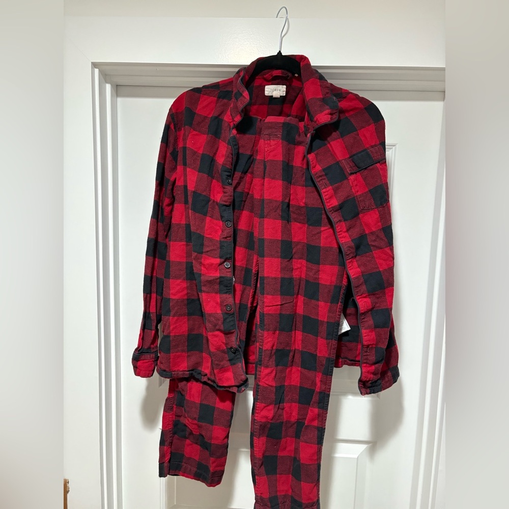 Red and black checkered pajamas